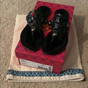 Authentic Tory Burch black patent leather Miller